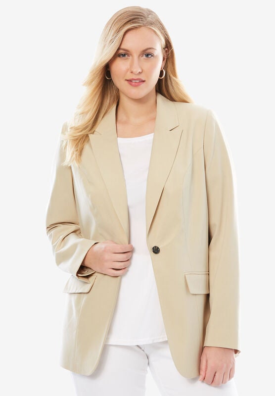 Jessica London Womens Plus Size Bi-Stretch Blazer